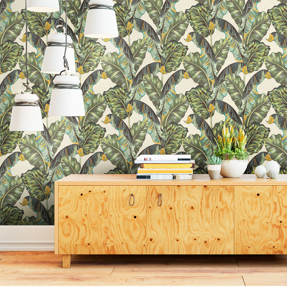 Vinilo tapiz tropical villarrica - adhesivo de pared - revestimiento sticker mural decorativo - 60x60cm