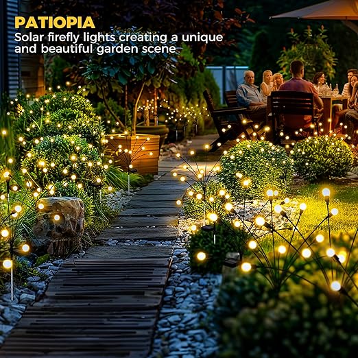 Lampe solaire luciole,2 Pièces8LED lumiere solaire exterieur IP65 Étanches d'Extérieur,pour Jardin,Patio,Cours - 9