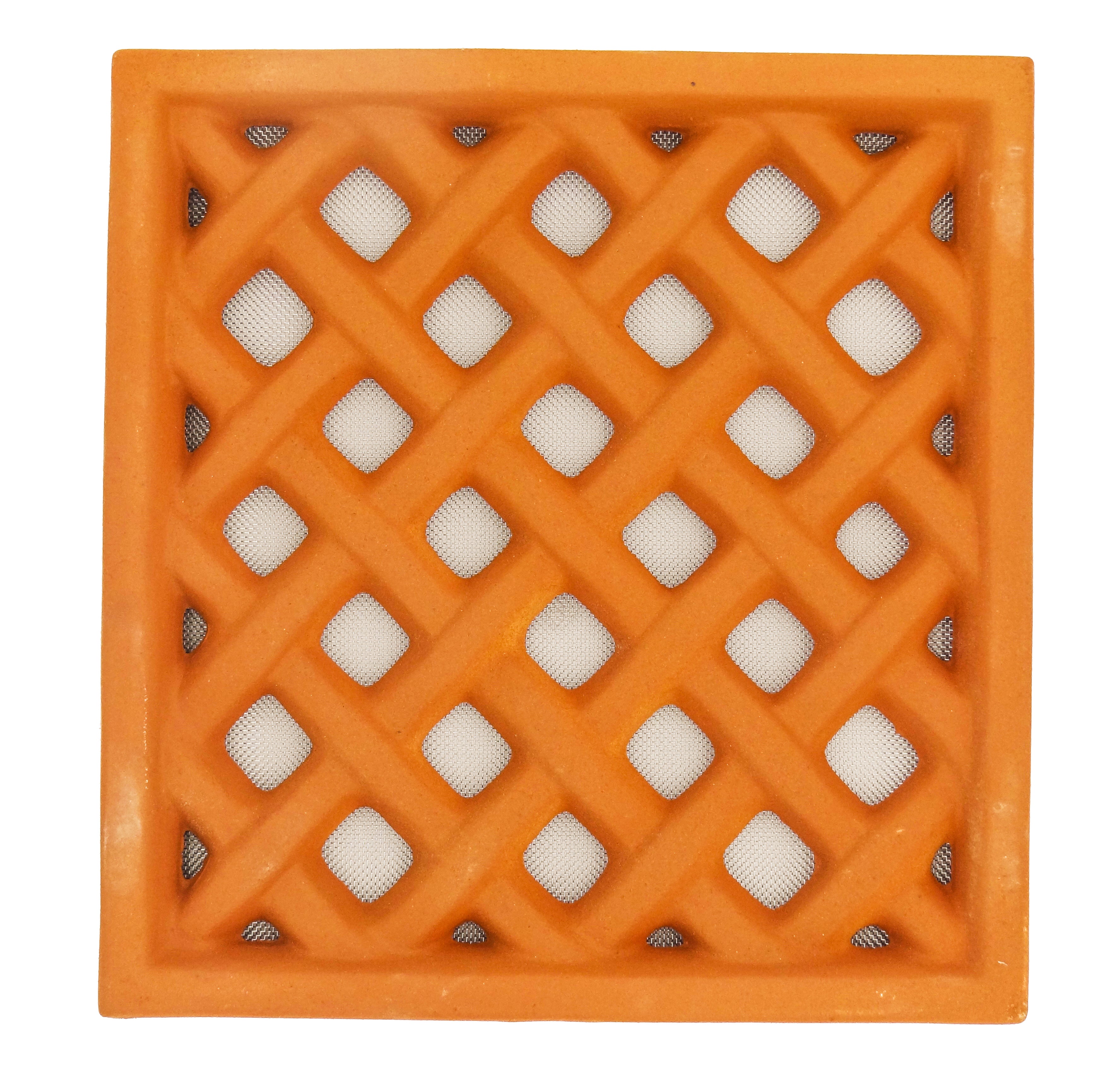 Grille D'aération Rectangulaire En Terre Cuite - Dimensions 13x24 Cm, Couleur Rose Clair - Neuf Sous Emballage