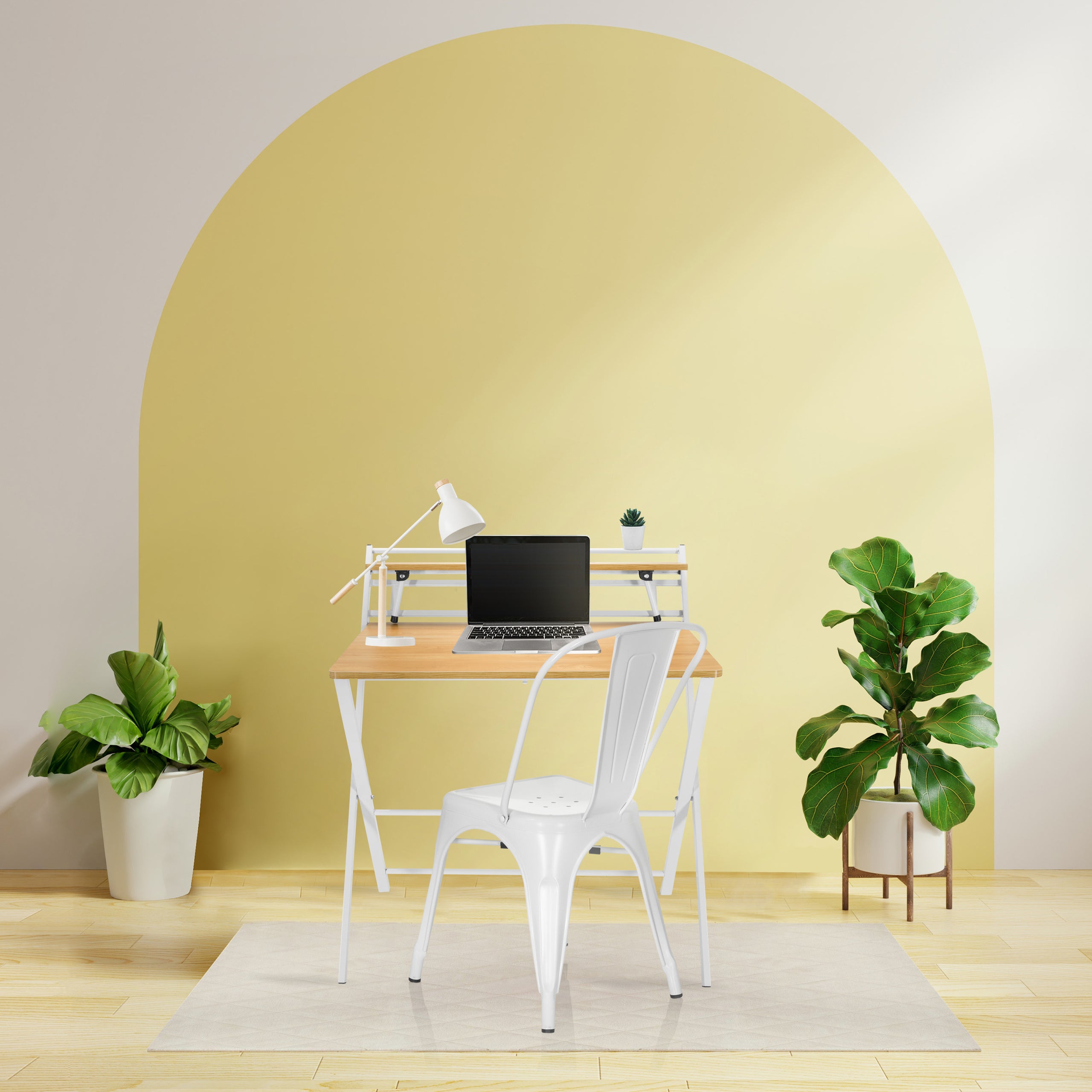 Scrivania EASY CLAP 92 x 84 rovere chiaro / bianco hjh OFFICE - 5