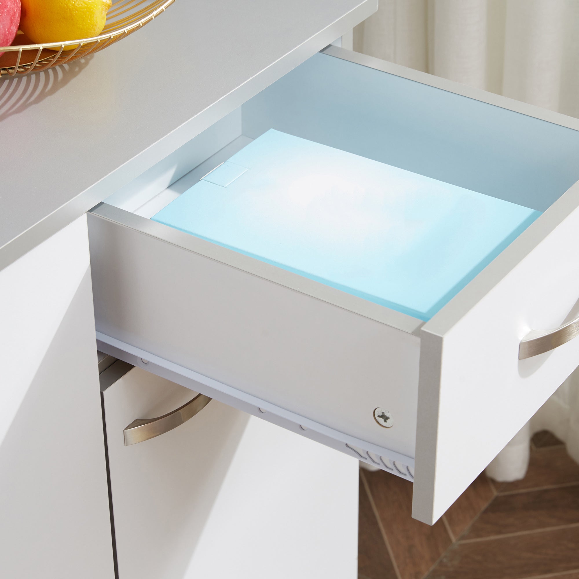 Armario para cocina Homcom blanco 101x39x180 cm tablero de pb y metal - 5