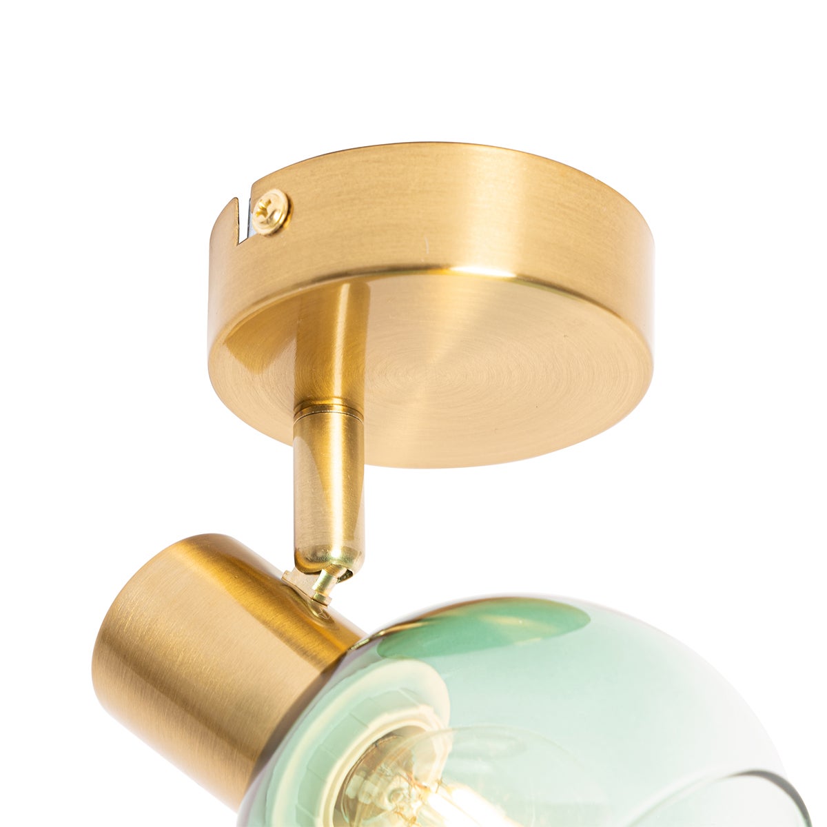 Qazqa spot de plafond orientable - Vidro - vert, e14, max. 25w, 10cm, rond, idéal pour le salon, la cuisine et - 7