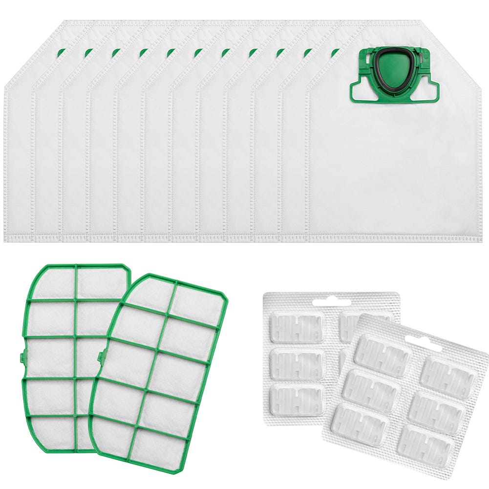 KIT 12 Sacchetti per aspirapolvere + 12 Profumi adatti per Vorwerk Folletto VK 135 136 - VK135, VK136 - FP 135 136 - FP135/136 - con microfibra speciale KIT 12 Sacchetti per aspirapolvere + 12 Profumi adatti per Vorwerk Folletto VK 135 136 - VK135, VK136 - FP 135 136 - FP135/136 - con microfibra speciale