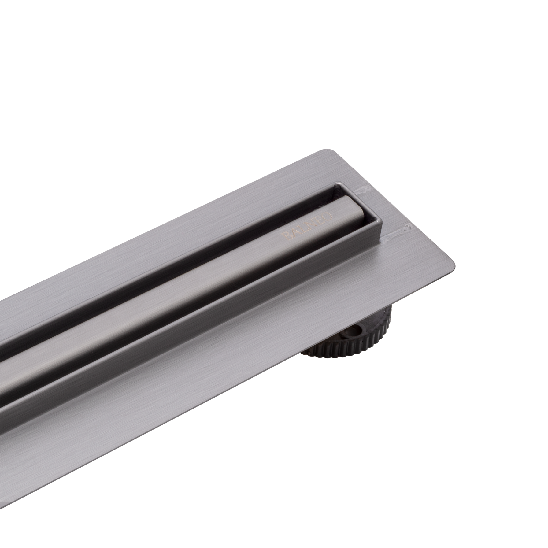 BALNEO - Odpływ prysznicowy 60 cm - odpływ prysznicowy wąski 60cm z syfonem - Liniowy odpływ Slim&amp;Low Proline ze stali nierdzewnej Grafitowy Gun Metal