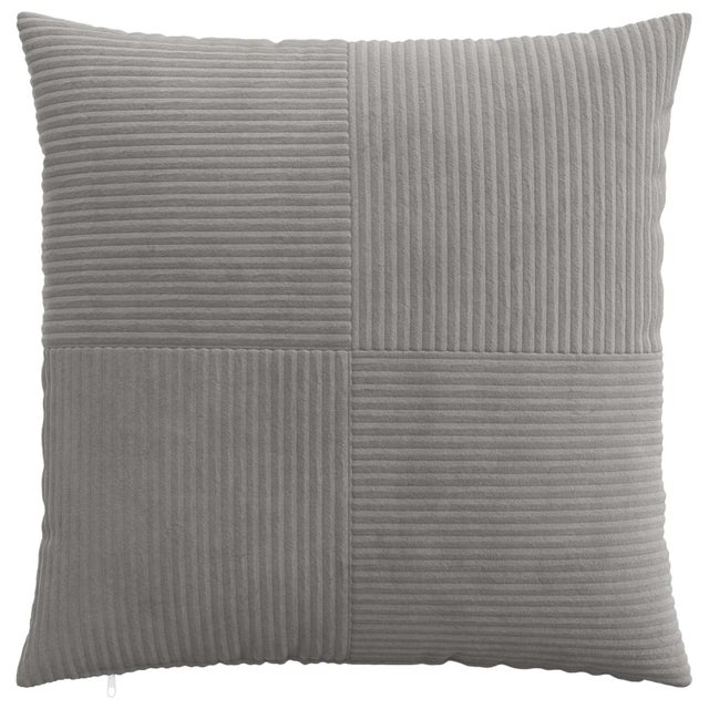 Lot de 2 housses de coussin - Velours côtelé - Gris clair (60x60cm)