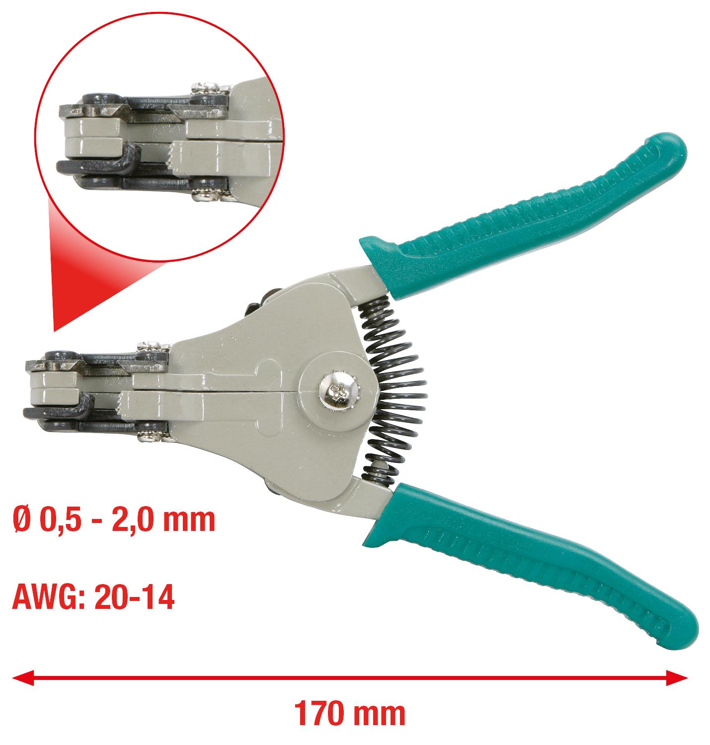 KS TOOLS 115.1028 Pince à dénuder automatique latérale, 170 mm - 0,5 - 2 mm - 5