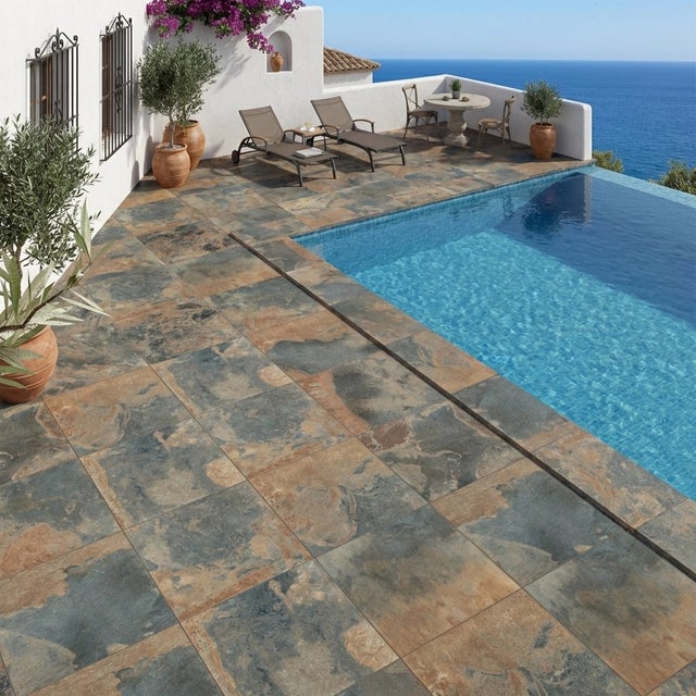 Dalle extérieur sur plots Chateau 2.0 Nuit R11 60x60 cm - Réflex Boutique