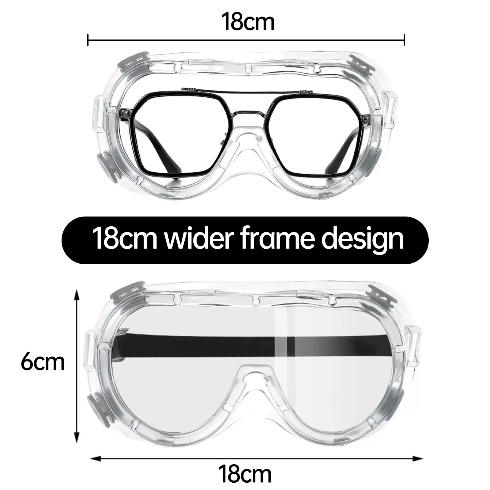 2 pièces lunette de protection travail Lunettes de protection, Surlunettes de Sécurité Anti-rayures Idéal pour Bricolage, Chimie, Travaux, Chantiers - 2