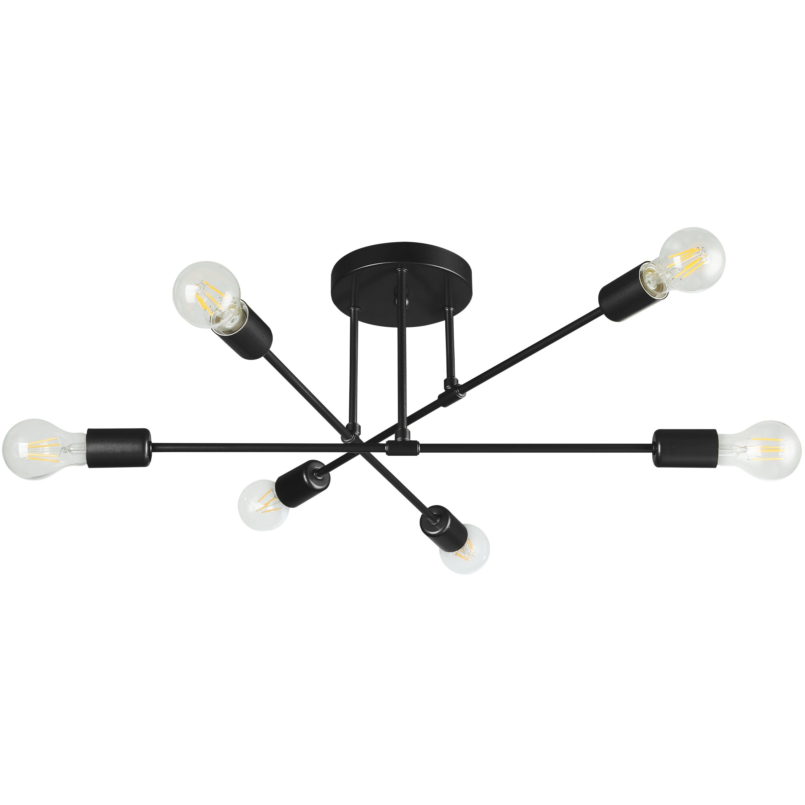 Żyrandol LED Eliot 6x E27 70 cm lampa sufitowa loft czarny MasterLED