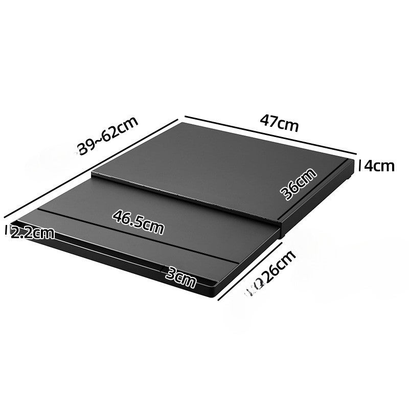 Étagère Extensible de Cuisine Noire pour Micro-ondes et Four, Support Coulissant, Rangement Pratique, Acier Résistant, 36×47×4 cm - 2