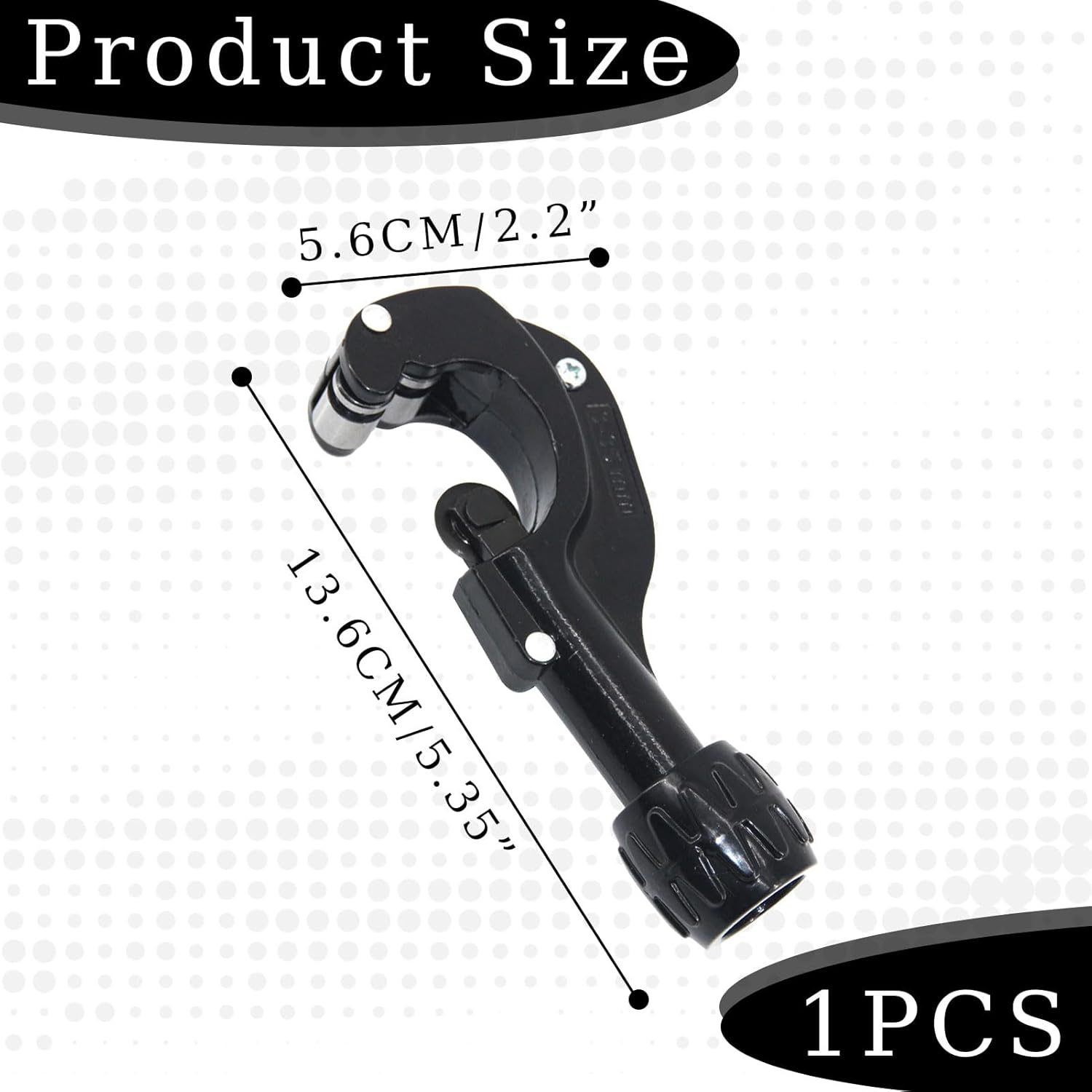 Tagliatubi in rame 3-35 mm con utensile sbavatore e 3 rotelle di taglio di ricambio, tagliatubi di precisione, per tubi in rame e alluminio (nero) - 2