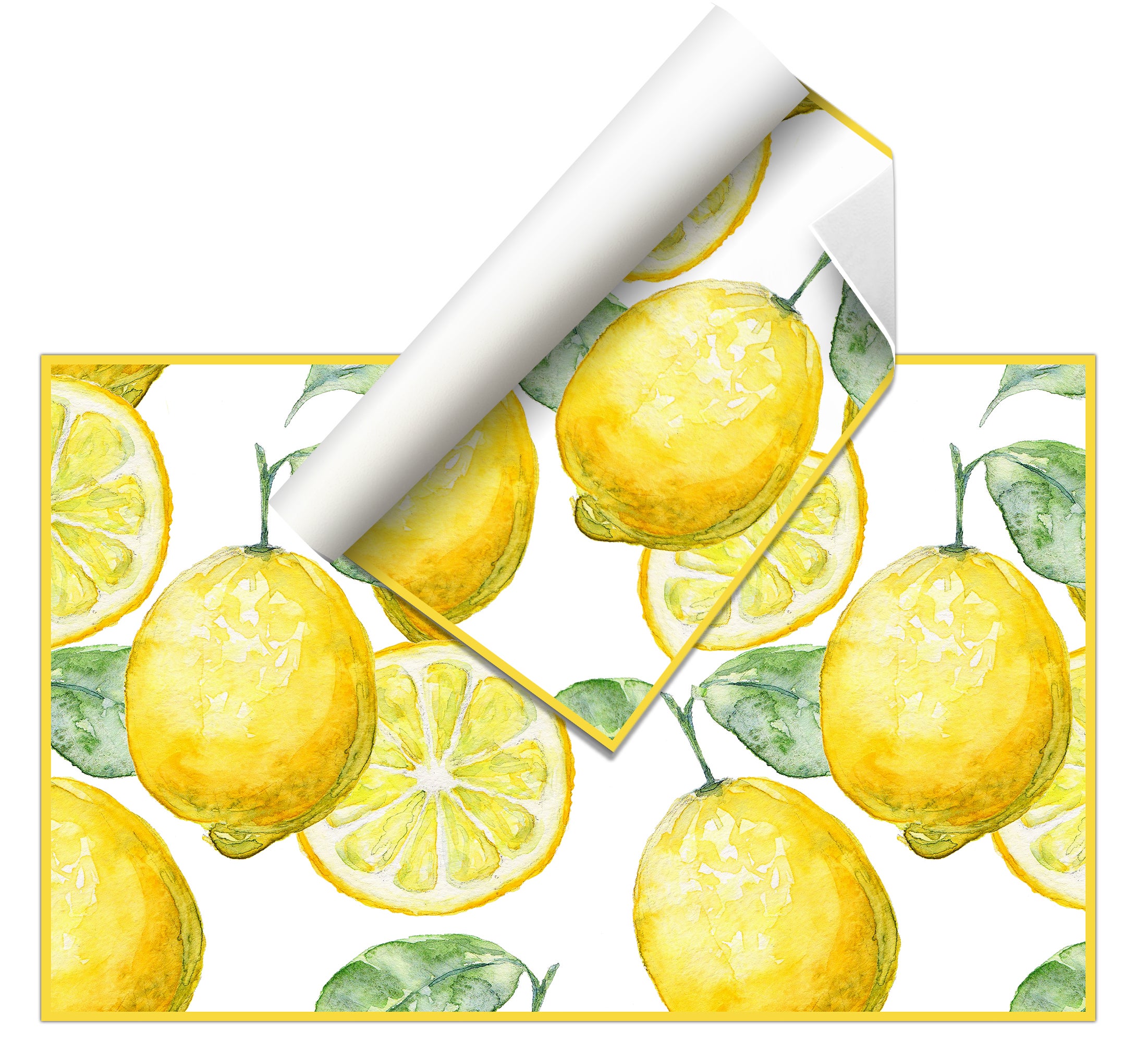 Dywan winylowy 80x300 cm Lemons -PVC antypoślizgowy, gładki, ciężki, winylowy dywan do kuchni lub salonu