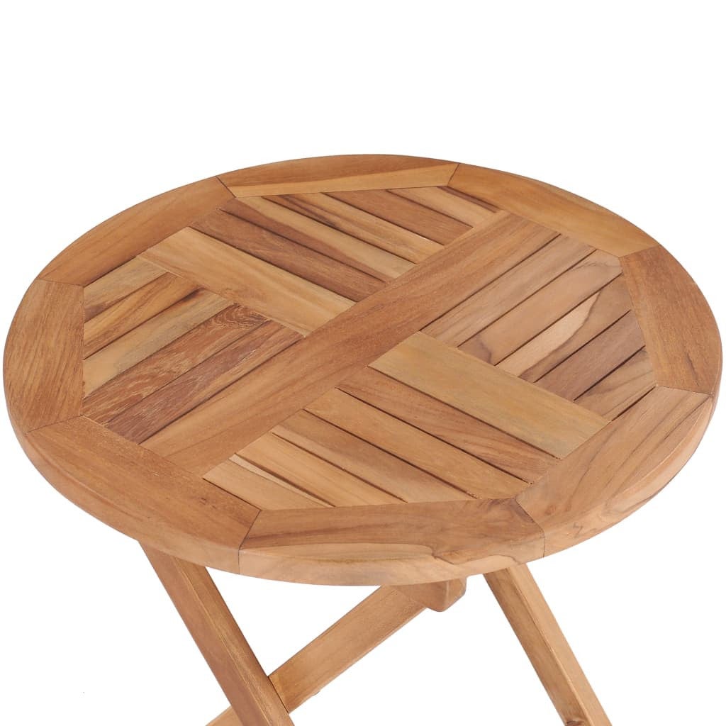 Table pliable de jardin 45cm Bois de teck solide - 5