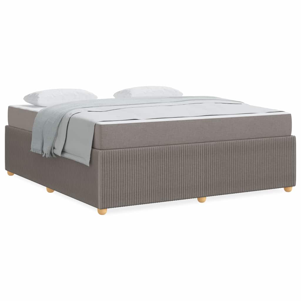 Cadre de lit avec matelas avec matelas Taupe 180 x 200 cm tissu - 4