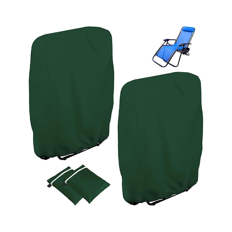 Lot De 2 Housses De Protection Pour Chaises Pliantes Jardin – Oxford 210D Imperméable, Anti-UV, Coupe-Vent – Avec Sac De Rangement