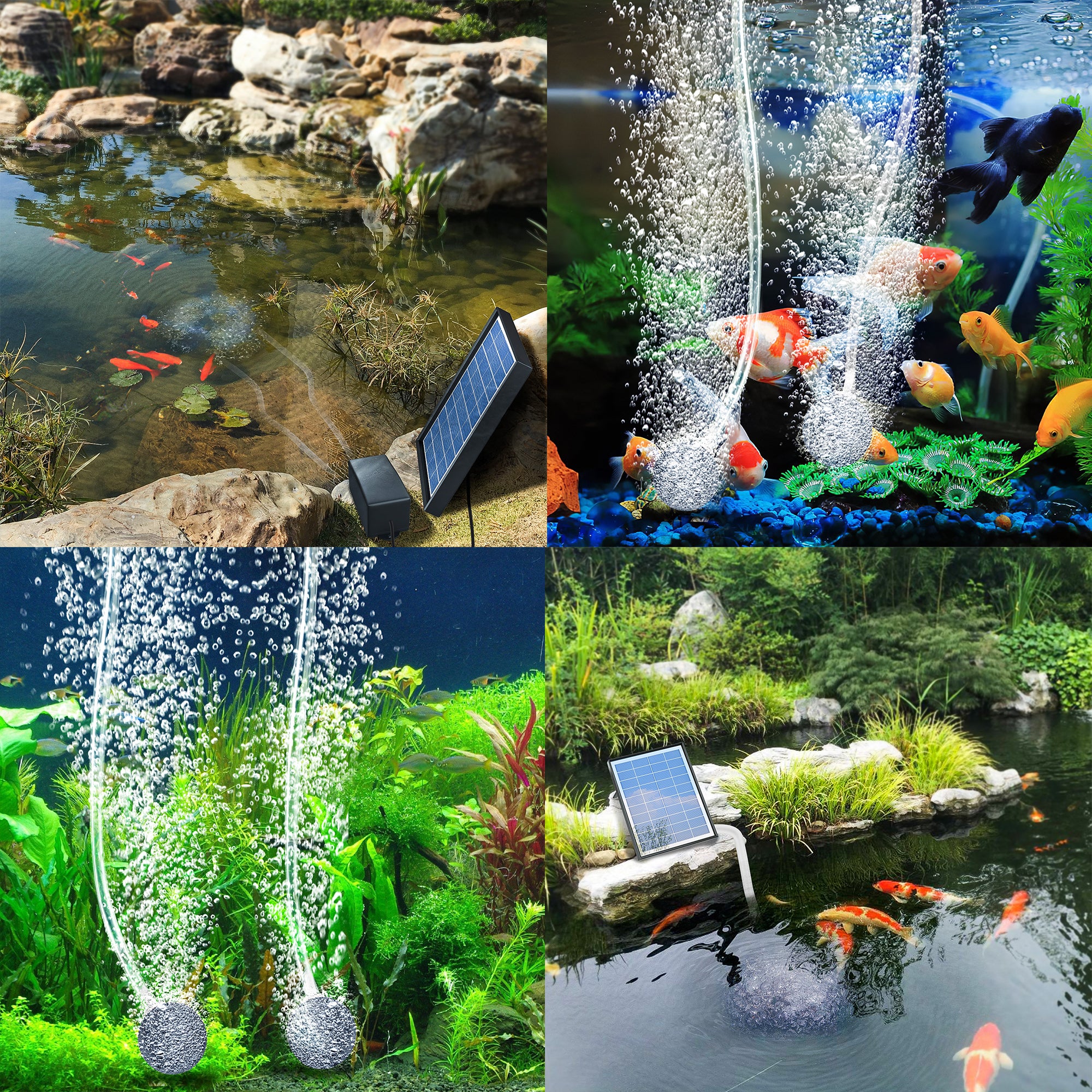 Aérateur solaire pour étang, pompe à air solaire, pompe à air hydroponique, aérateur solaire pour étang à poissons en plein air, aquarium - 6