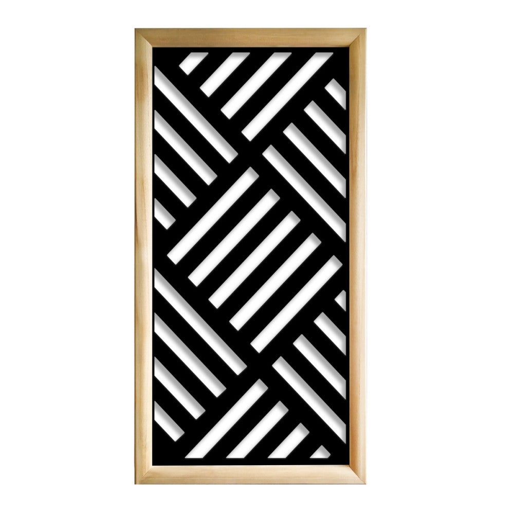 LINEAR MILL - Prostokątne moduły dekoracyjne z drewna i PCV - Rozmiar 73x148 cm - Grubość 64 mm - Kolor wewnętrzny CZARNY