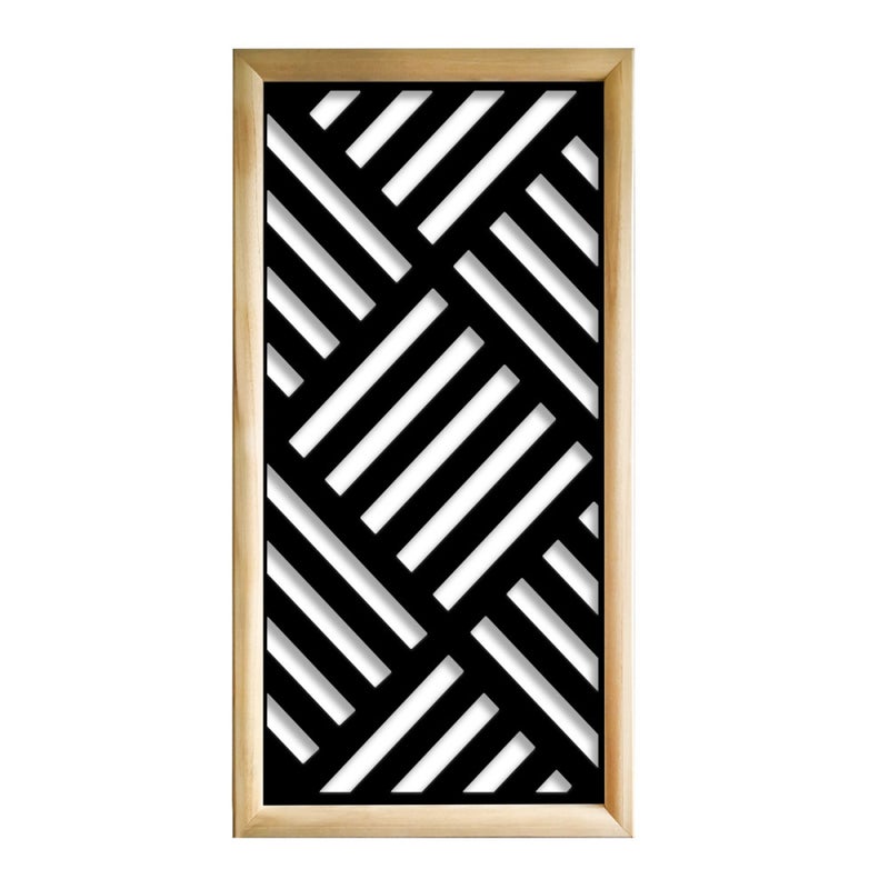 LINEAR MILL - Prostokątne moduły dekoracyjne z drewna i PCV - Rozmiar 73x148 cm - Grubość 64 mm - Kolor wewnętrzny CZARNY