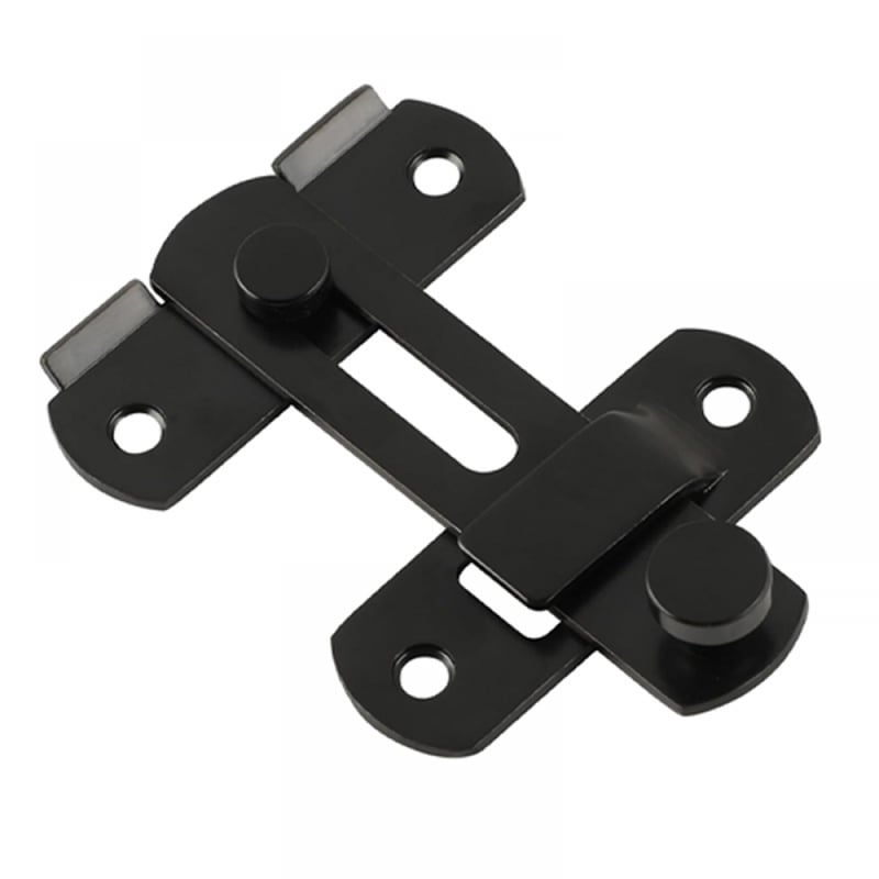 Wytrzymała zasuwka do bramy skrzydłowej, przesuwna blokada bezpieczeństwa do stodoły, ogrodzenia drewnianego, czarna (mała)