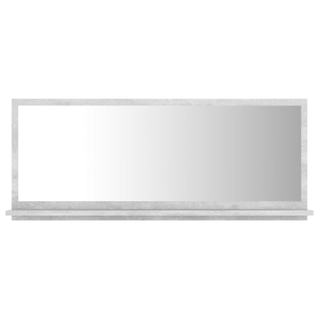 Espejo de baño, gris hormigón, 90x10,5x37 cm, aglomerado