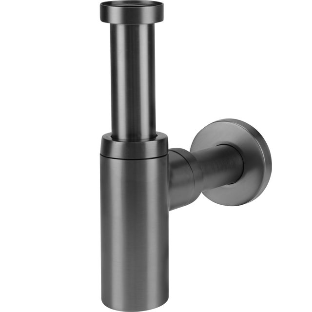 Siphon Lavabo Graphite Universelle Métal Bouteille