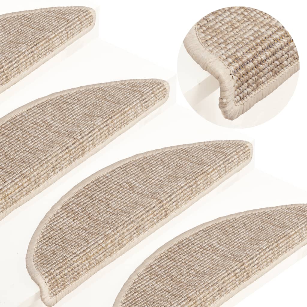 Tapis d'escalier autocollants 15 pcs | Paillasson d'escalier 56x17x3 cm Beige clair CFW310778 - 2