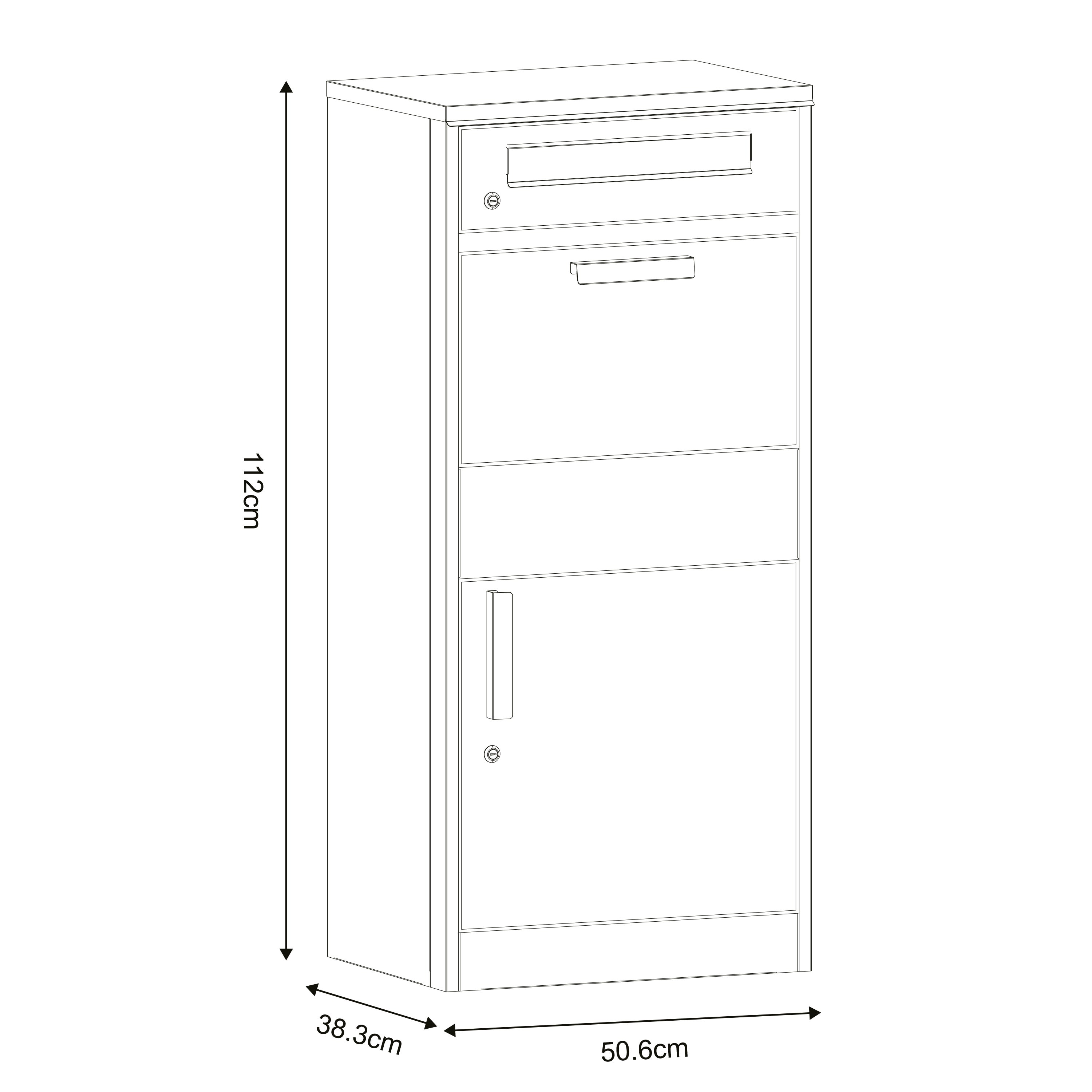 Axi Levi Boîte À Colis En Métal Anthracite/Imitation Bois - 50,6 X 38,3 X 112 Cm| Boîte Aux Lettres Pour Colis Avec Clé | Boite Aux Lettre Colis - 2