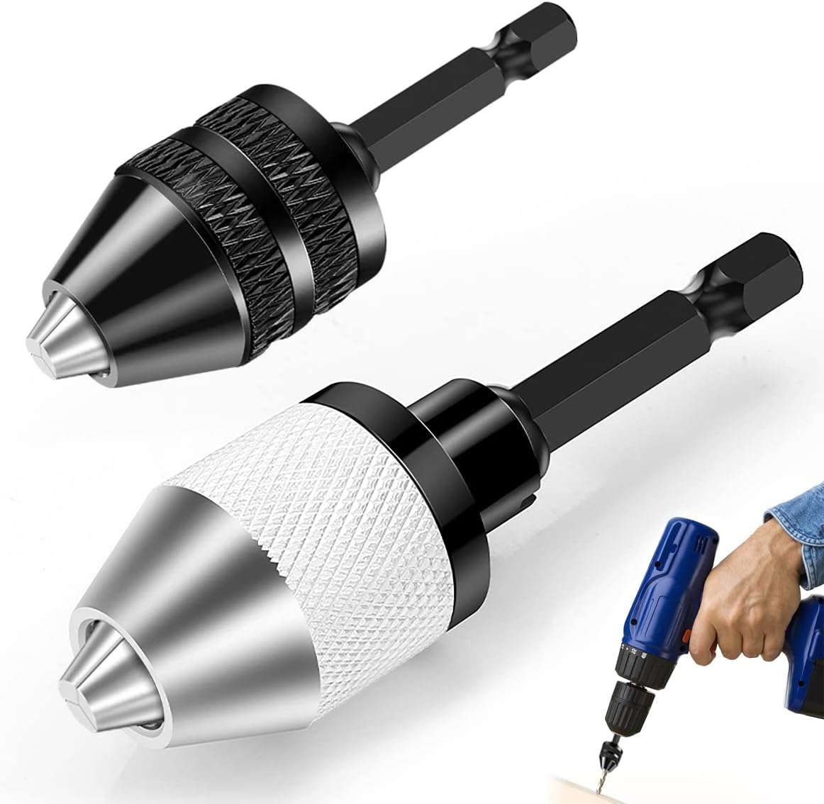 2 pièces Mandrin Perceuse Autoserrant Hexagonal 6.35mm (1/4") 0.36.5mm — free download
