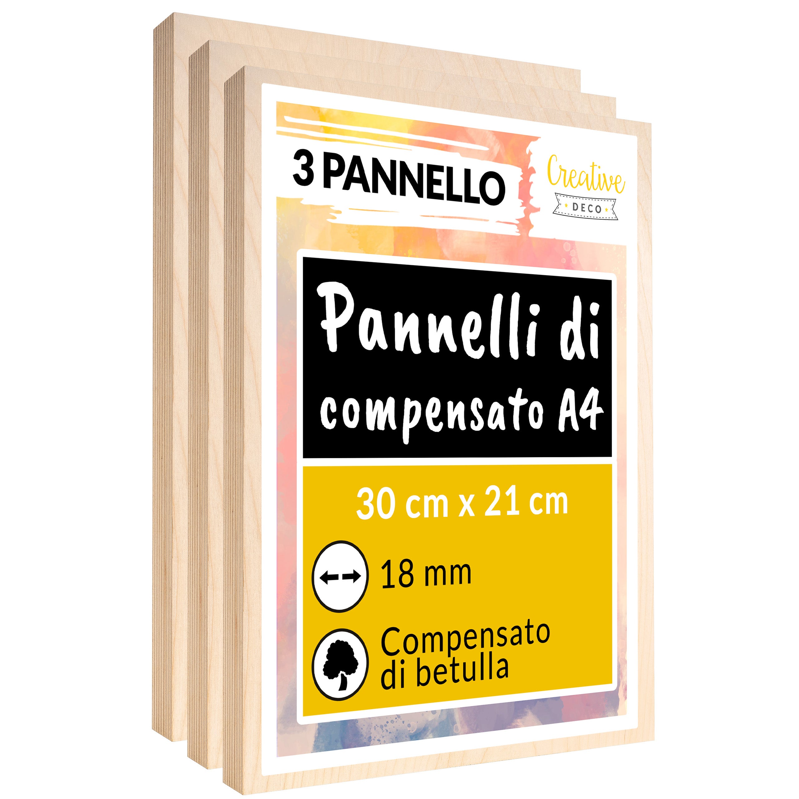 30 Panneaux MDF A3 - 420x300x3 Mm - Bois Brut Pour Bricolage, Laser, Gravure - Creative Deco