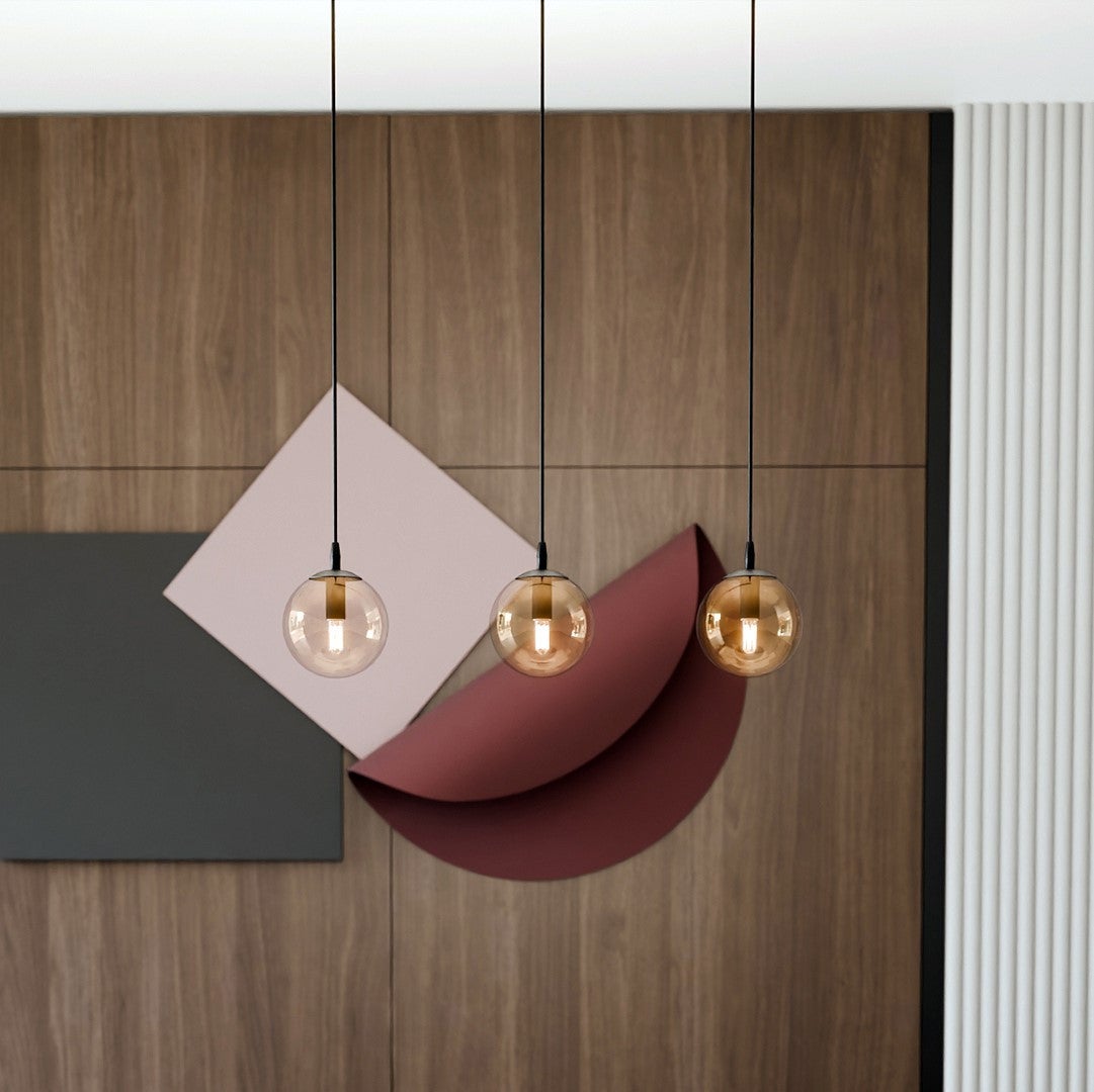 Lampa wisząca Cosmo czarno-miodowy 3xE14x10W wym: 100 x 70 x 12 cm szkło Emibig - 5