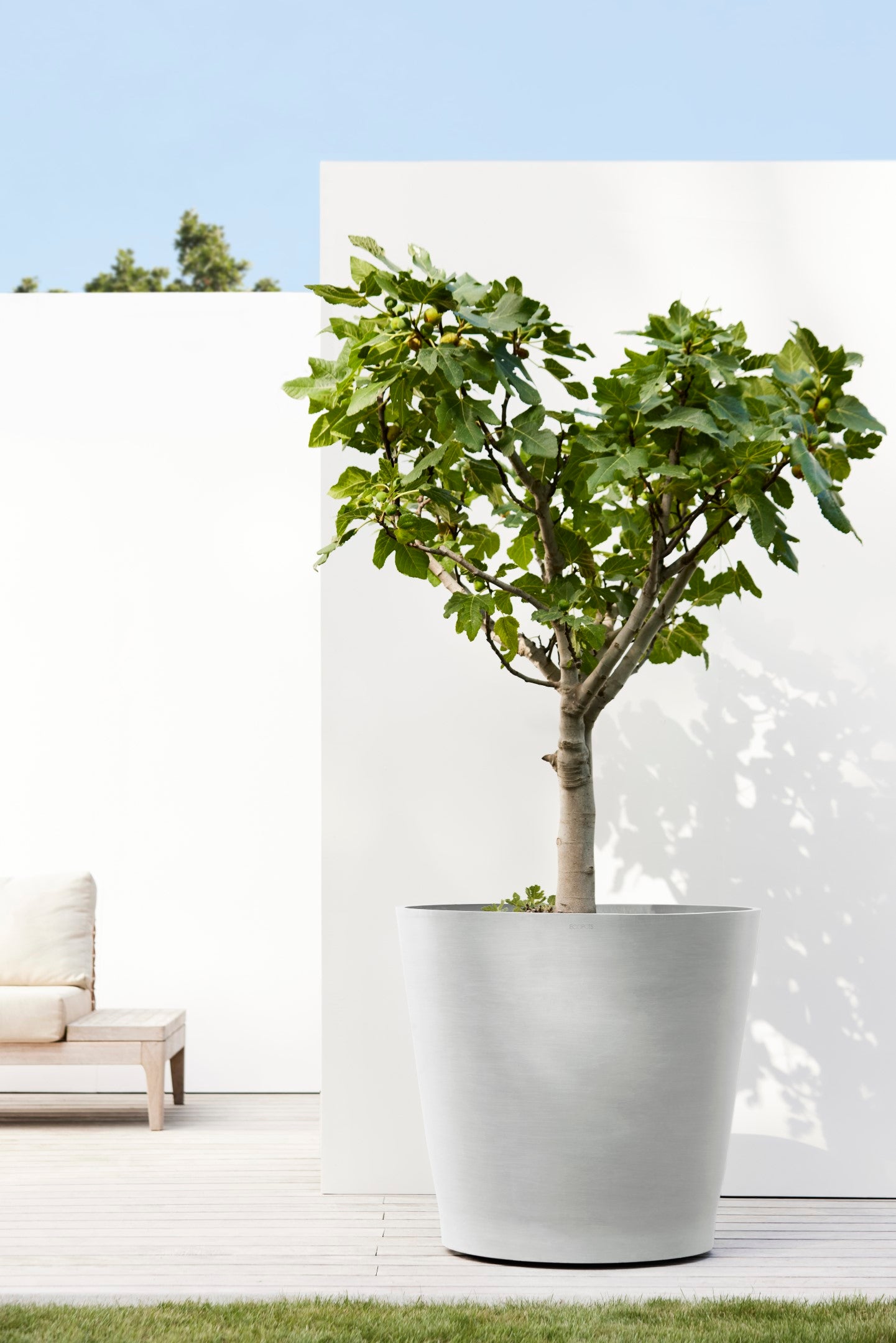 Ecopots Sottovaso Quadrato 40 per Vasi da Fiori - L 35,5 cm x P 35,5 cm x A 3,5 cm - Grigio - Per Interni ed Esterni - 4