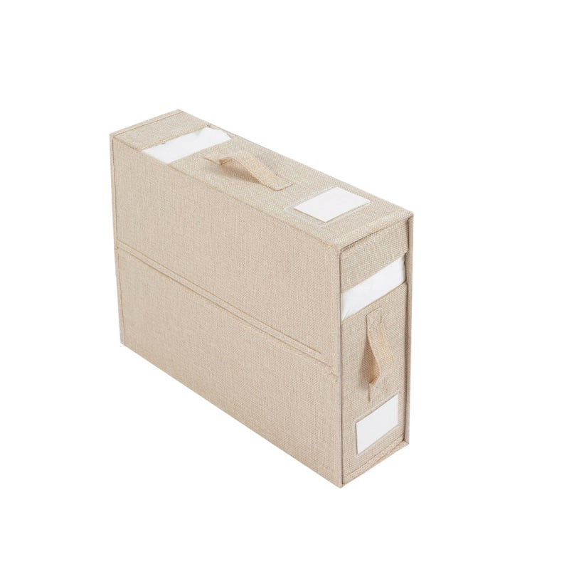 Organizer per lenzuola, organizer per biancheria da letto, organizer per armadio, pieghevole, con 2 finestre visive, organizer per lenzuola, vestiti, coperte