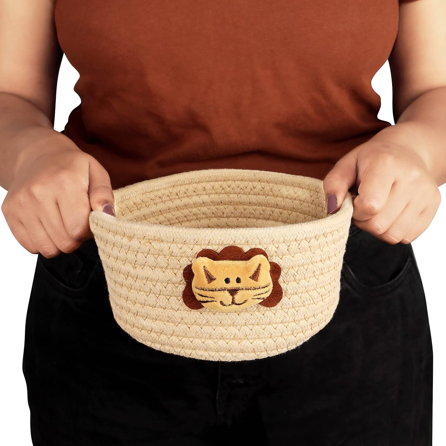 Znvmi Boîte de Rangement en Corde de Coton Petit Panier Stockage de