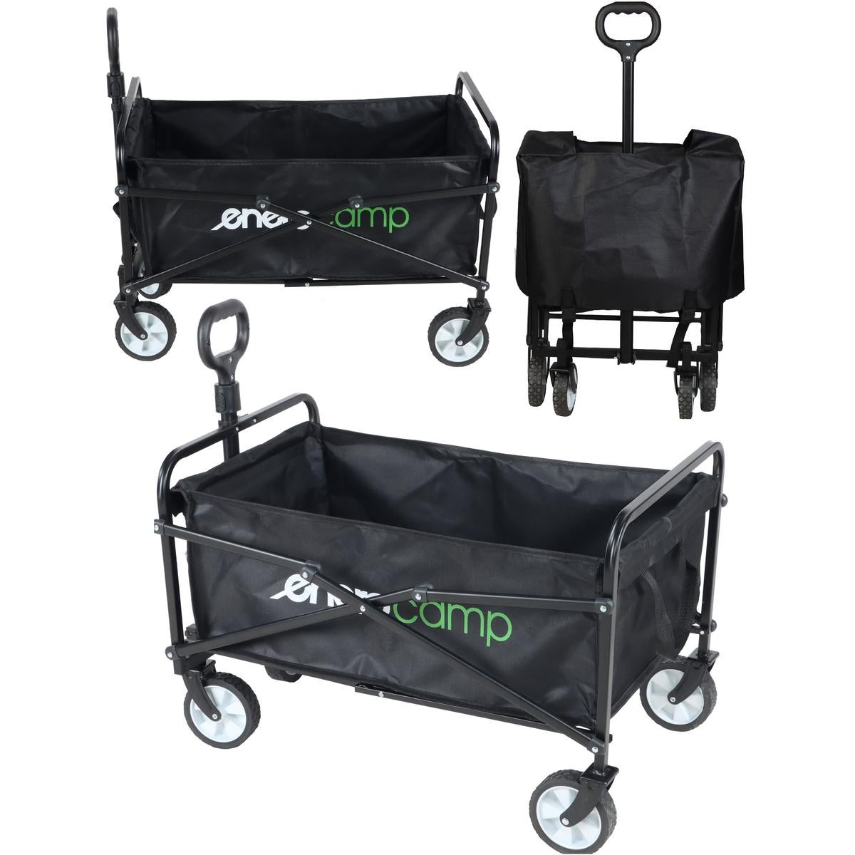 Wózek transportowy turystyczny składany Enero Camp 40 kg 72x44x50 cm z uchwytem czarny