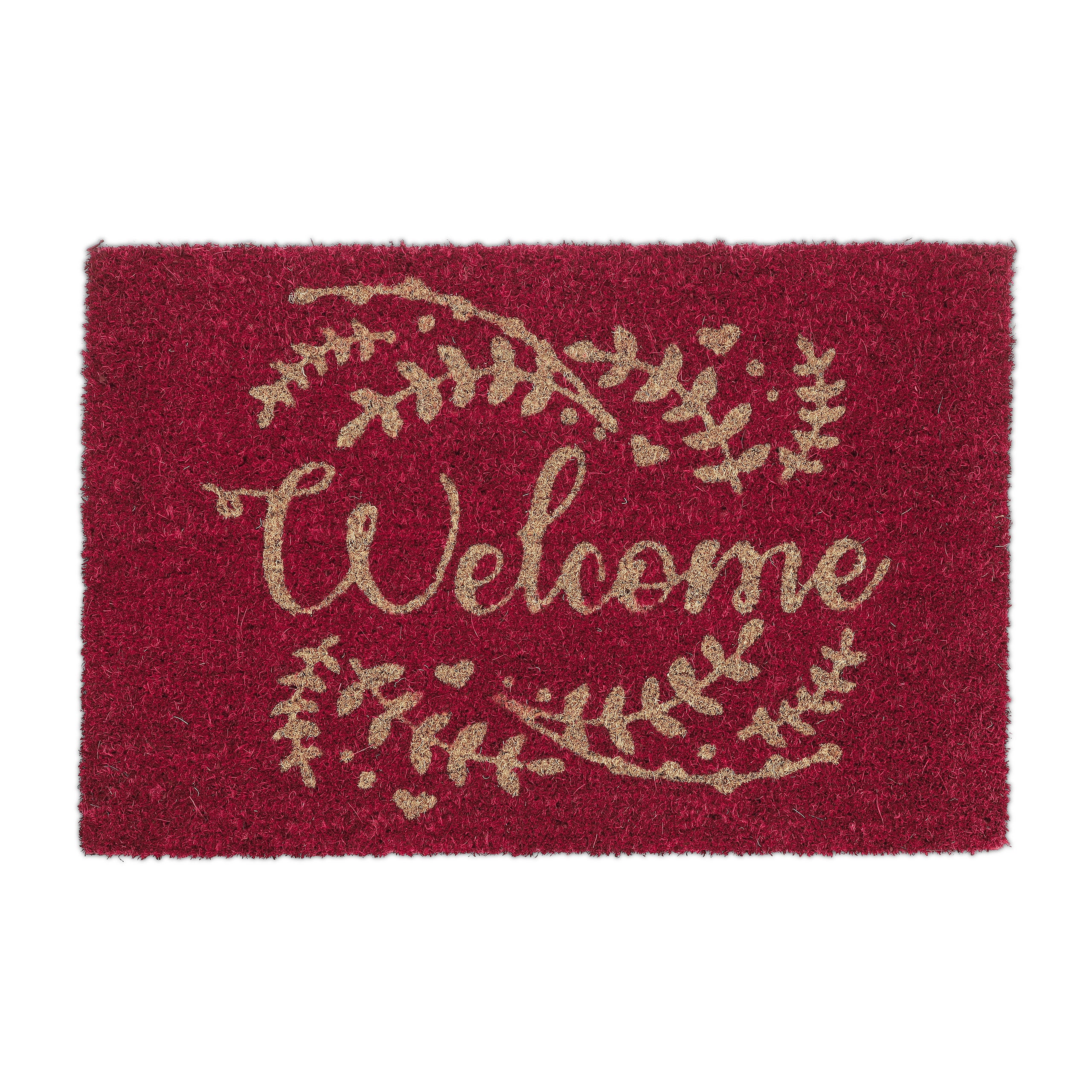 Relaxdays Felpudo Entrada Nieve, Alfombrilla Fibra Coco 60x40cm, Tapete