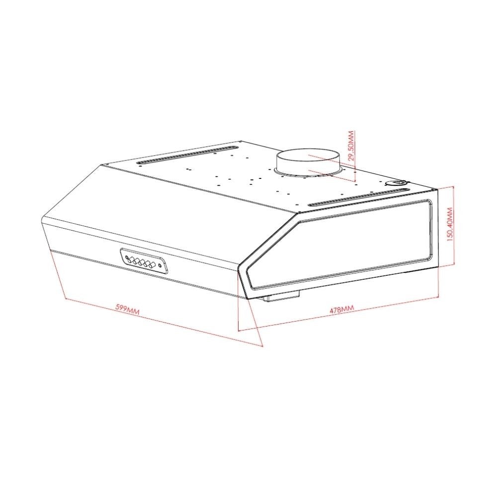 Gruppo cappa sottopensile Tornado60 Samet colore bianco - 2