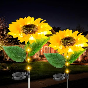 Bawoo 2 Lanterne Solari Da Esterno In Metallo Con LED | Pannello Monocristallino 600mAh | Luce Giardino Impermeabile IP65 Con Maniglia | Decorazione Prato, Balcone