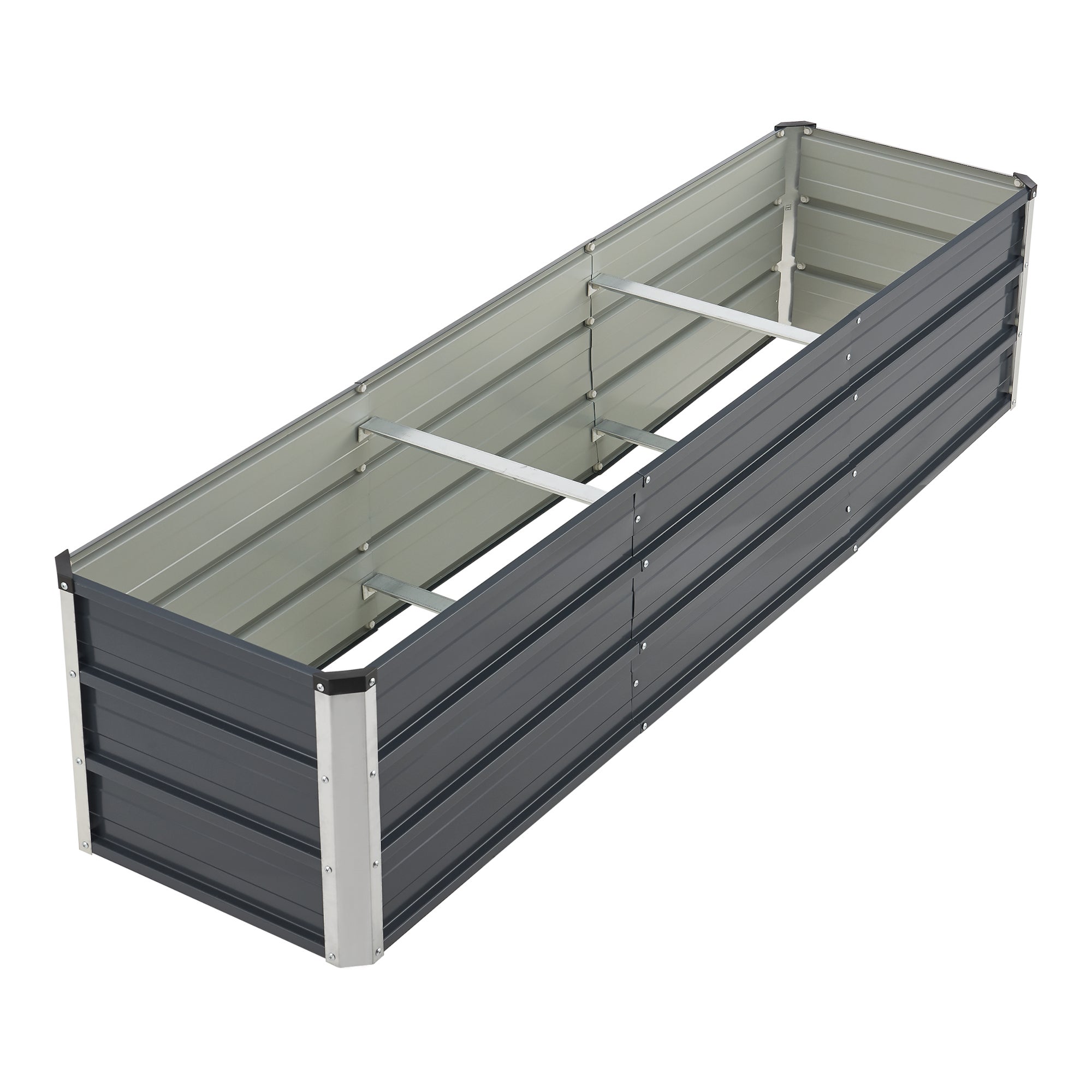 Jardinière Nijmegen à 2 barres de séparation 183 x 47 x 40 cm anthracite [en.casa] - 3