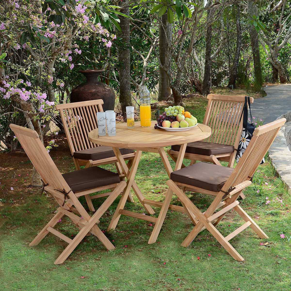 Chaises de jardin pliantes en teck massif Java (lot de 2) - 6