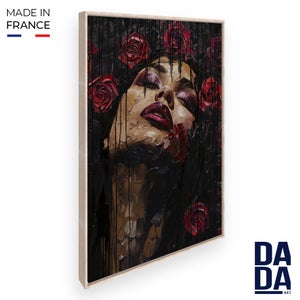 Toile Murale Chat Drôle 'Bonjour Mon Amour' - 30 X 40 Cm, Pré-encadrée, Décoration Déco Salon Ou Cuisine