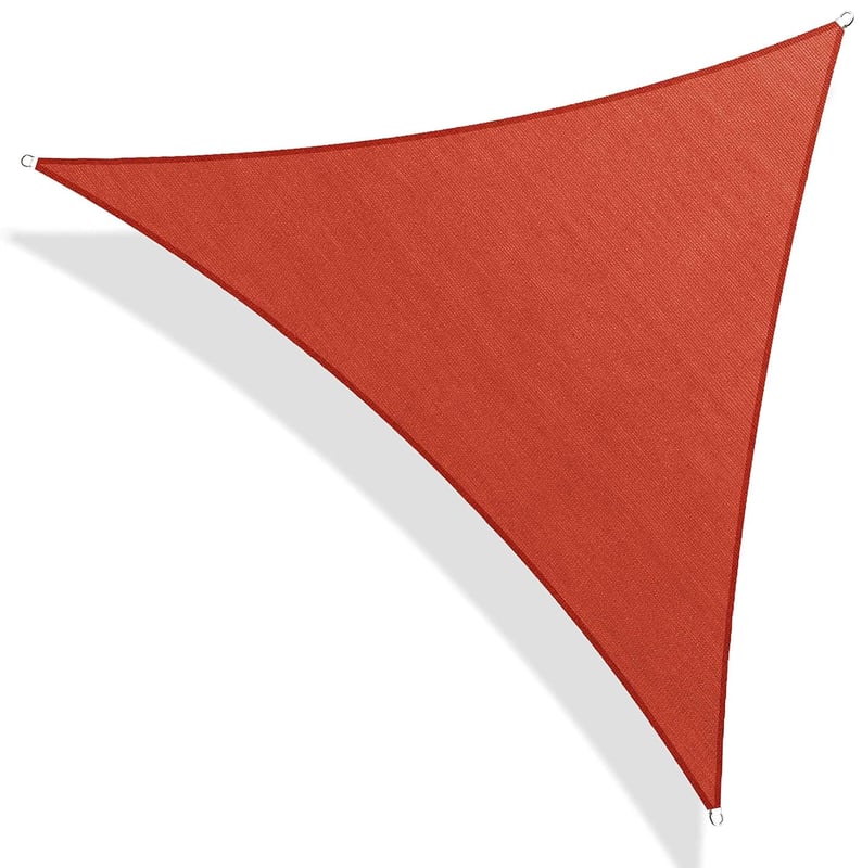Żagiel przeciwsłoneczny trójkątny, odpowiedni do osłony roślin, szklarni, tarasu, 3,6 m x 3,6 m x 3,6 m, czerwony