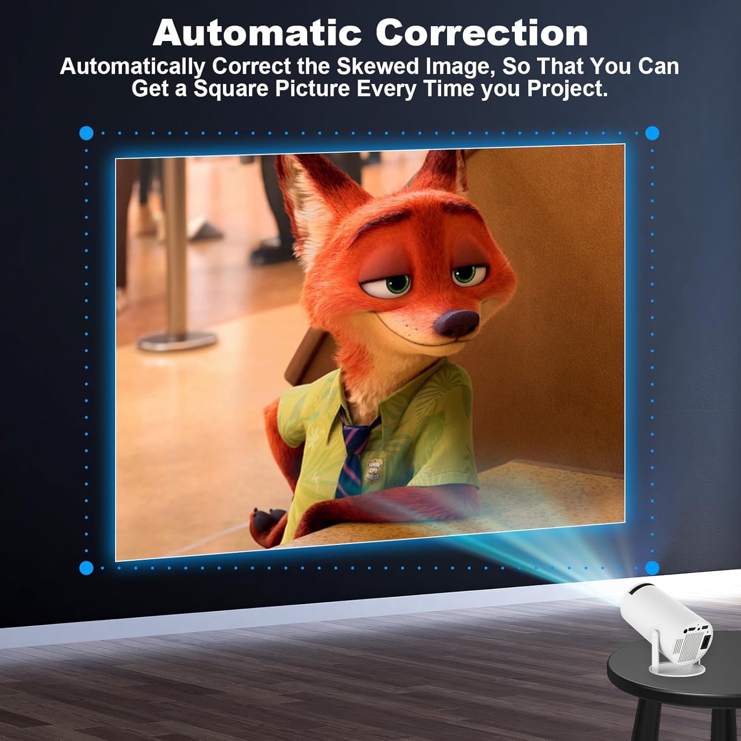 Jiahooi ，Projecteur vidéo portable 4K, Wi-Fi 6, Android 11, 1080p, compatible téléphones et ordinateurs portables, HDMI, rotation à 180° (HY300Pro) - 3