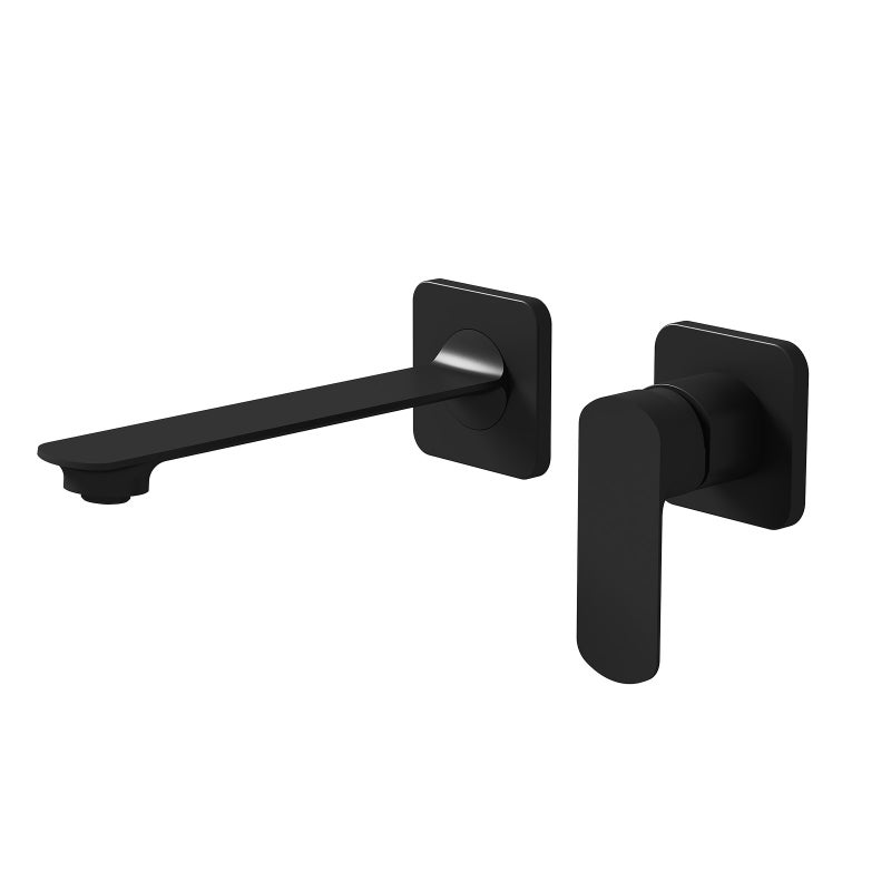 EMKE Bateria umywalkowa ścienna czarny matowy bateria podtynkowa umywalkowa