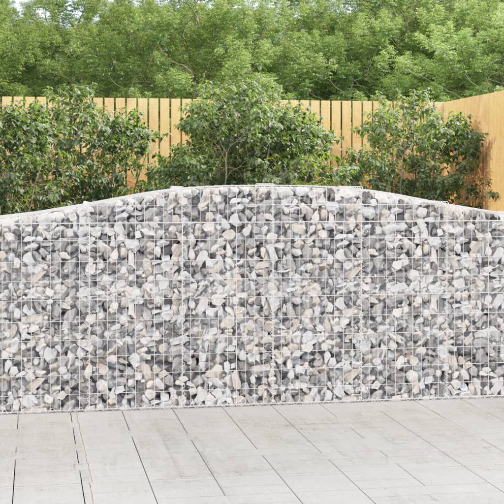 Kosze gabionowe, 15 szt, 400x50x100/120cm, galwanizowane żelazo vidaXL