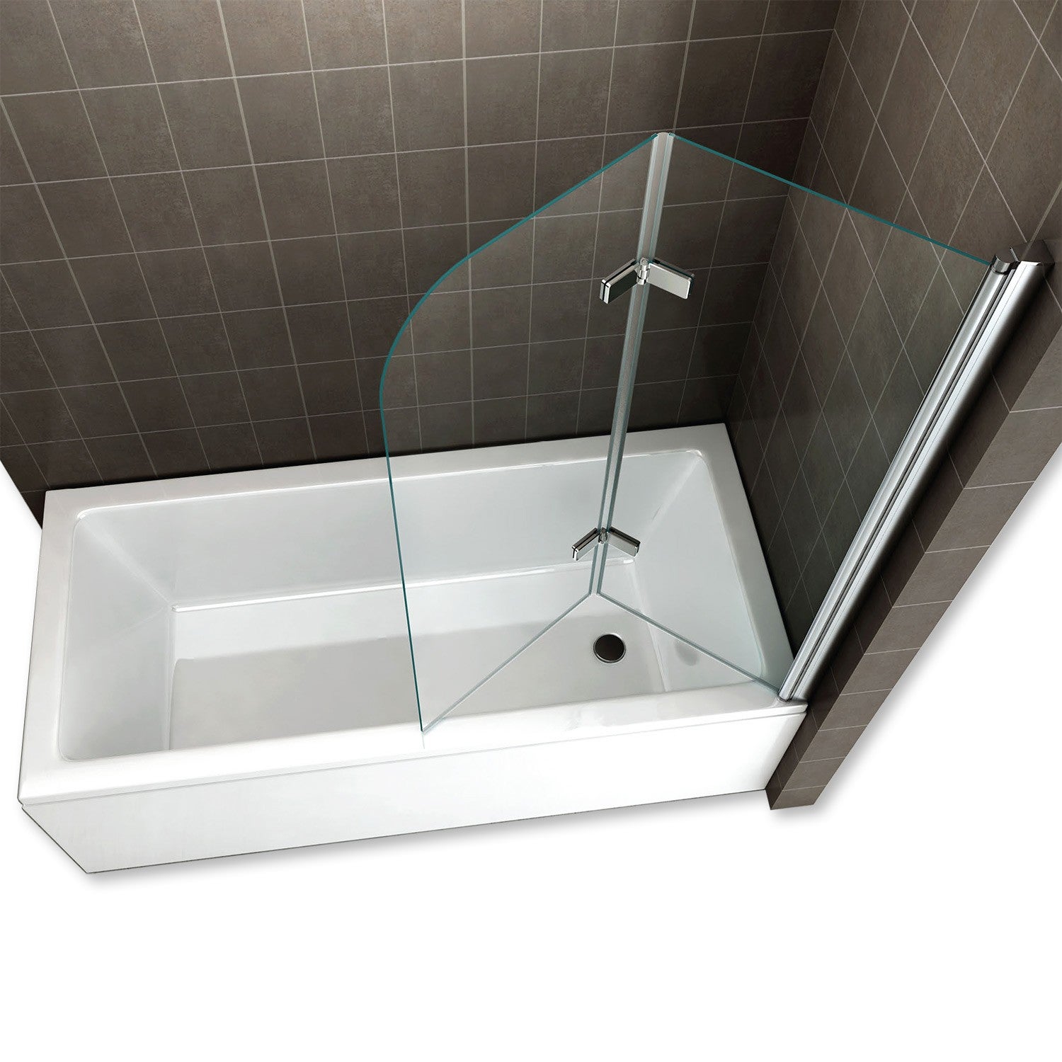 BALY Pare-baignoire 90 x H.140 cm verre pliant et pivotant transparent anticalcaire - 2