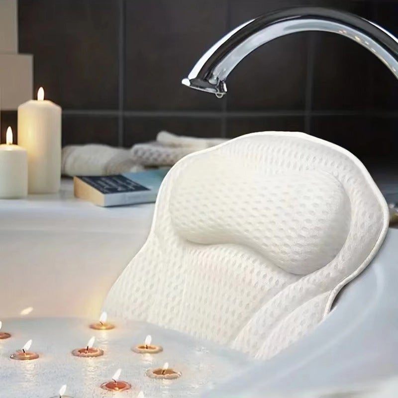 Poduszka do kąpieli do wanny, pod szyję i plecy z mocnymi przyssawkami, miękka poduszka do wanny spa