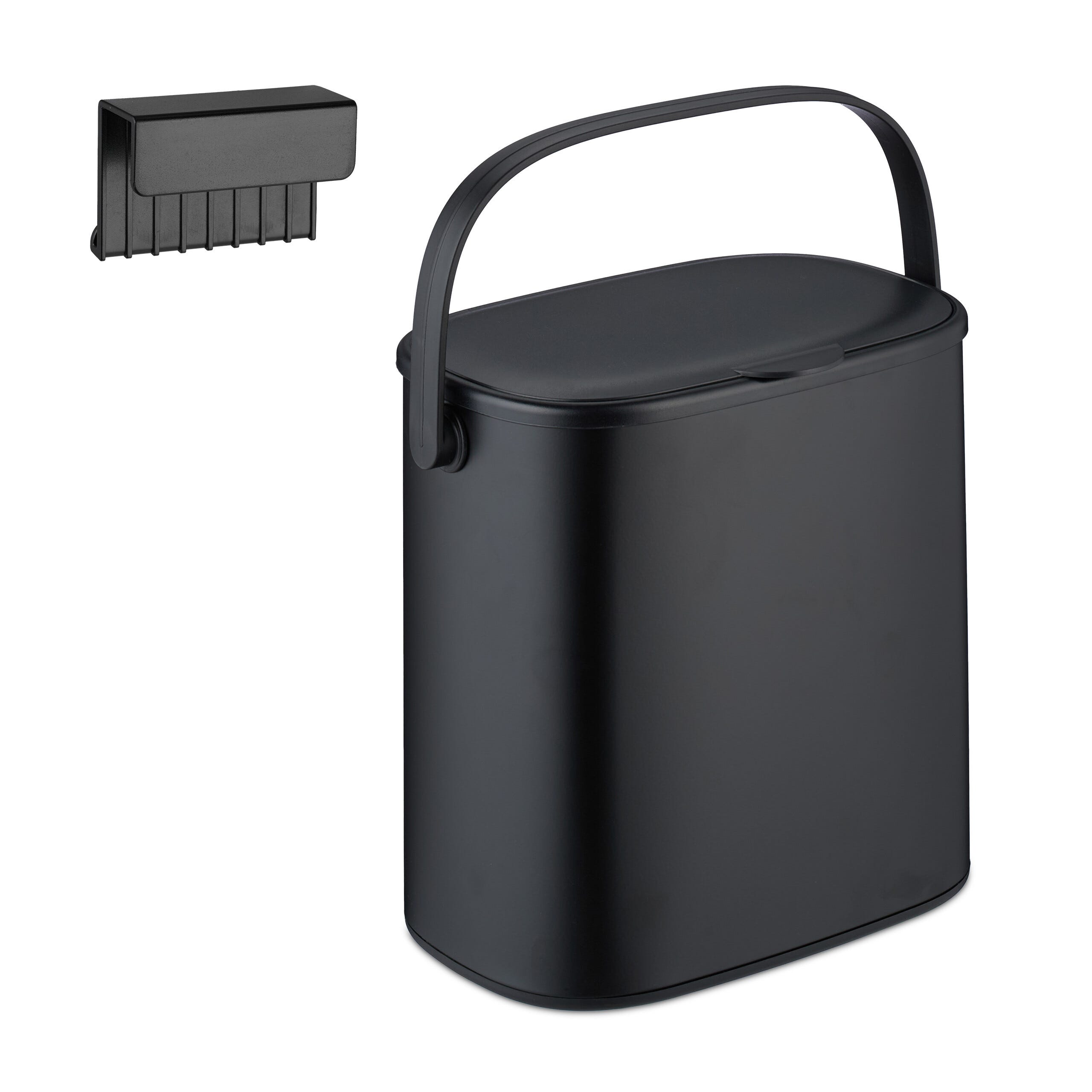 Kazai.® Cestino Bagno Piccolo 'Tove' - 1,5L | Esclusivo Mini Cestino di Design da Berlino | Pattumiera da Tavolo per Bagno, Cucina & Scrivania | Antiscivolo, Secchio Interno | Nero Kazai.® Cestino Bagno Piccolo 'Tove' - 1,5L | Esclusivo Mini Cestino di Design da Berlino | Pattumiera da Tavolo per Bagno, Cucina & Scrivania | Antiscivolo, Secchio Interno | Nero