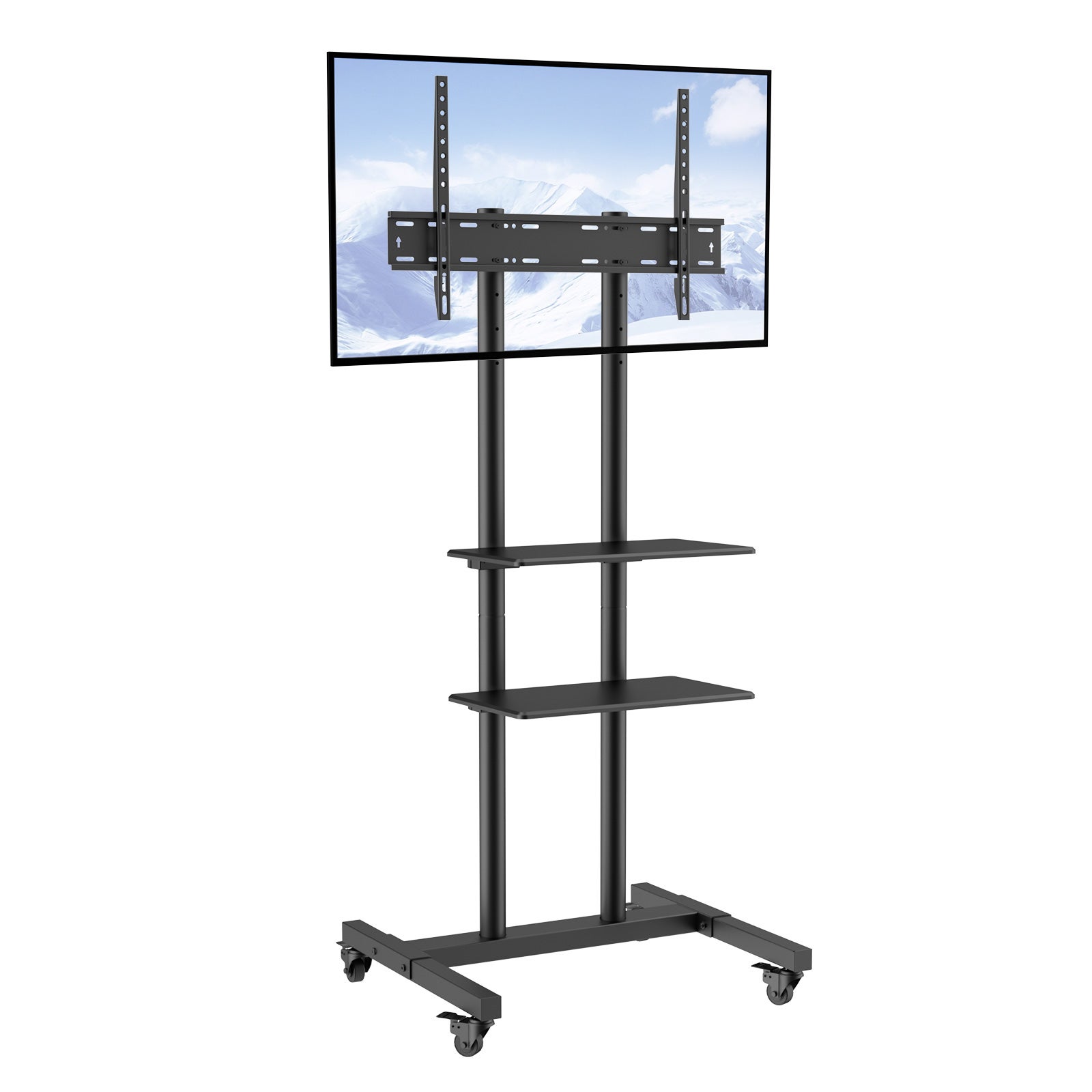 Support TV Mobile SucceBuy Réglable pour 32-70 Pouces, Avec Double Plateau AV, Portable pour Salon ou Chambre - 3