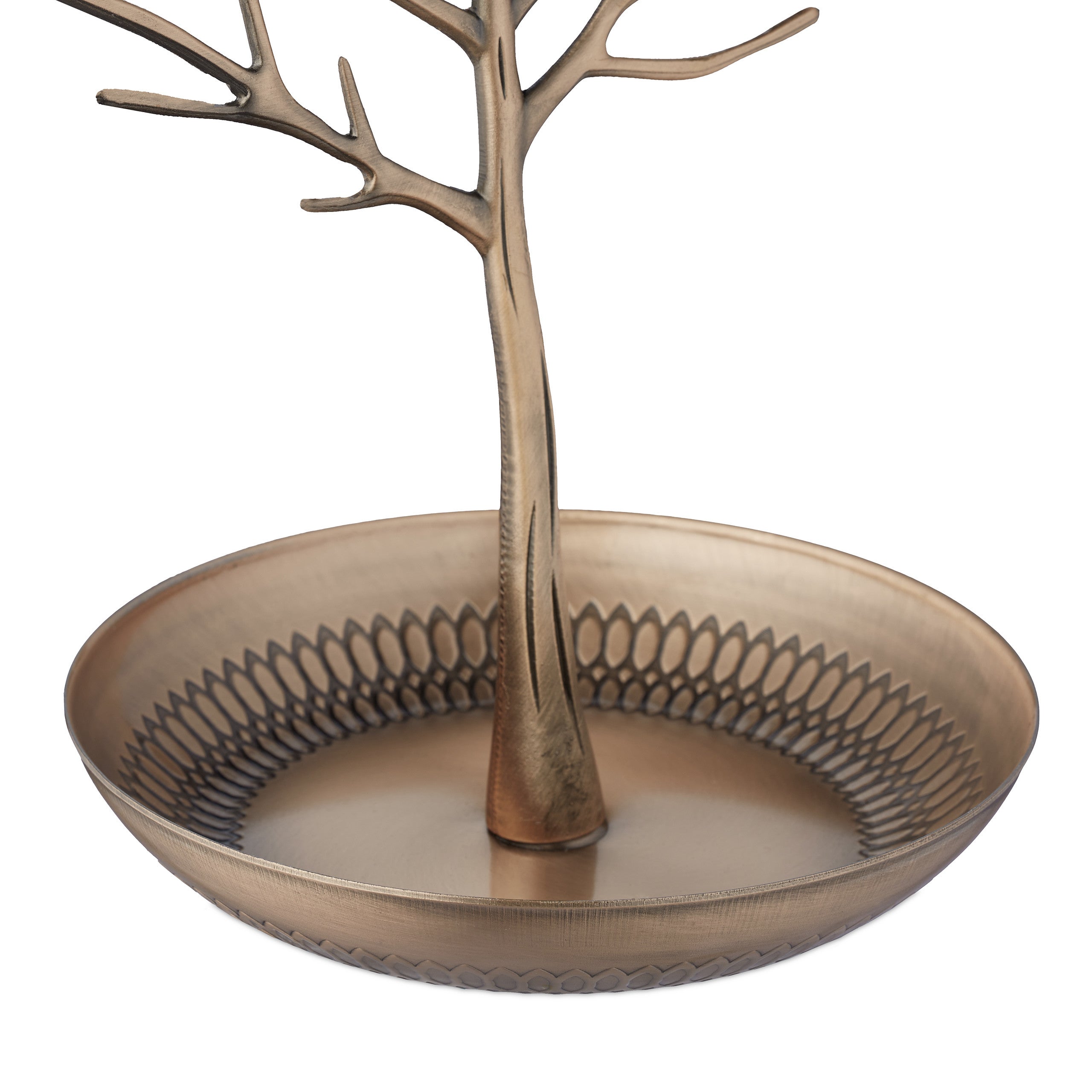 Porte-bijoux en forme d’arbre, pour colliers, boucles d’oreilles, bracelets, HxLxP 30 x 16 x 15 cm, doré, Relaxdays - 7