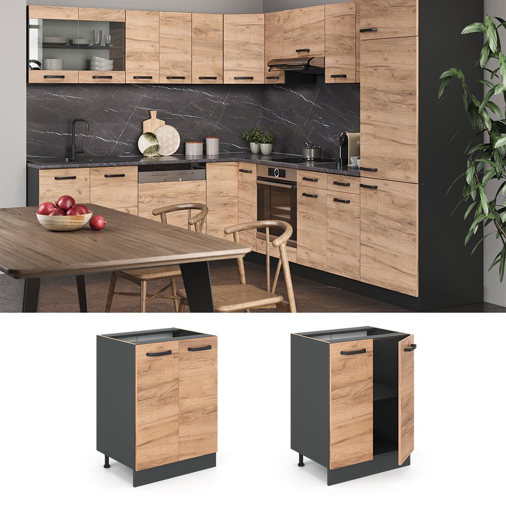 Vicco Meuble bas de cuisine R-Line, Chêne de force doré, 60cm sans PT - 2